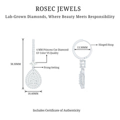 Certified Lab Created Diamond Wedding Earrings For Bride