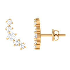 1/2 CT Minimal Diamond Climber and Crawler Earrings