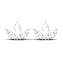 1/2 CT Marquise Cut Diamond Leaf Stud Earrings