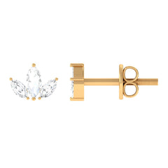1/2 CT Marquise Cut Diamond Leaf Stud Earrings