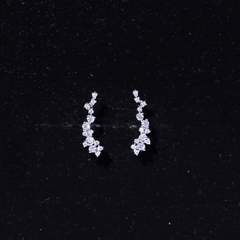 Certified Moissanite Ear Climber Earrings