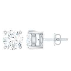 Minimalist Sterling Silver Moissanite Stud Earrings