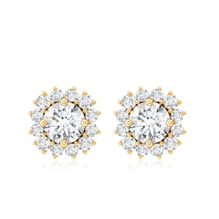 Round 1 Carat Moissanite Halo Stud Earrings for Women
