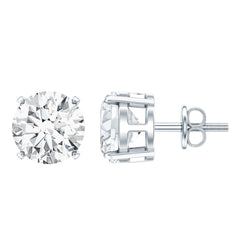 2.5 Carat Round Moissanite Studs in Claw Setting