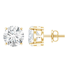 2.5 Carat Round Moissanite Studs in Claw Setting
