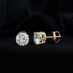 2.5 Carat Round Moissanite Studs in Claw Setting