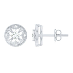 Real Diamond Bridal Stud Earrings With Certificate