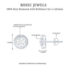 Real Diamond Bridal Stud Earrings With Certificate