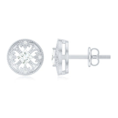 Real Diamond Bridal Stud Earrings With Certificate
