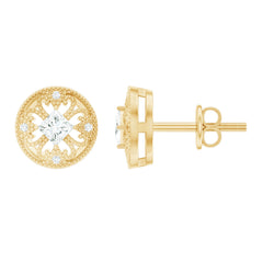 Real Diamond Bridal Stud Earrings With Certificate