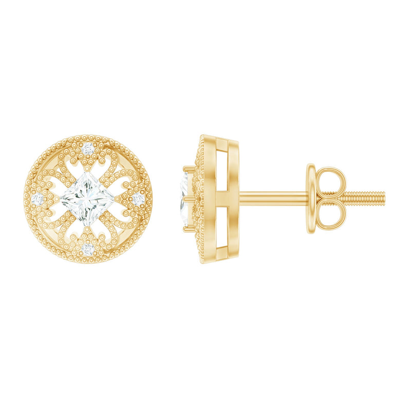 Real Diamond Bridal Stud Earrings With Certificate