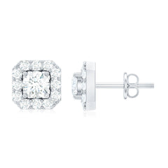 1/4 CT Solitaire Diamond Stud Earrings with Halo