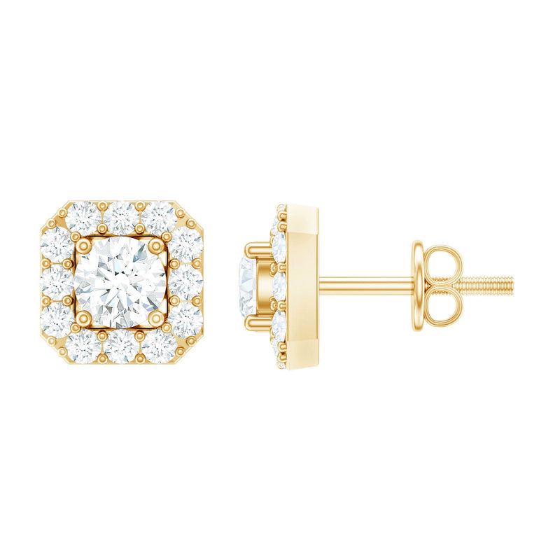 1/4 CT Solitaire Diamond Stud Earrings with Halo