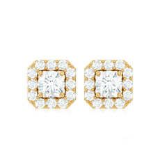 1/4 CT Solitaire Diamond Stud Earrings with Halo