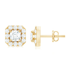 1/4 CT Solitaire Diamond Stud Earrings with Halo