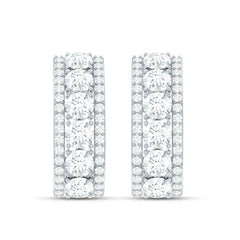 Certified Moissanite J Hoop Earrings for Women