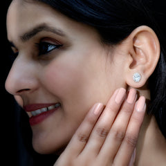 2.25 CT Oval Moissanite Classic Stud Earrings With Halo