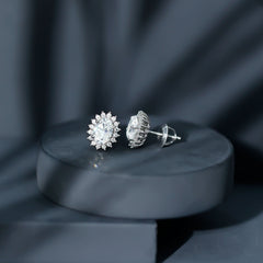 2.25 CT Oval Moissanite Classic Stud Earrings With Halo