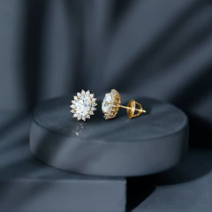 2.25 CT Oval Moissanite Classic Stud Earrings With Halo
