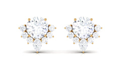 1.50 CT Certified Moissanite Classic Stud Earrings with Half Halo
