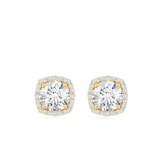 2.25 CT Round Shape Moissanite Stud Earrings with Halo