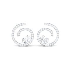 Certified Moissanite Swirl Stud Earrings for Women