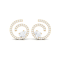 Certified Moissanite Swirl Stud Earrings for Women