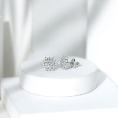 Certified Moissanite Cluster Stud Earrings for Women