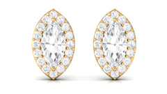Certified Marquise Moissanite Stud Earrings with Halo