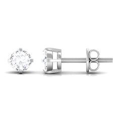 Dainty Diamond Solitaire Stud Earrings