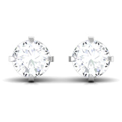 Dainty Diamond Solitaire Stud Earrings