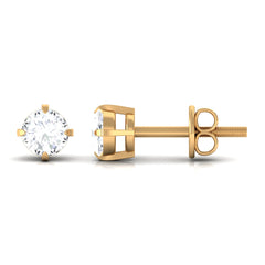 Dainty Diamond Solitaire Stud Earrings