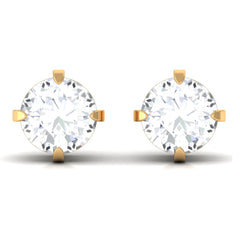 Dainty Diamond Solitaire Stud Earrings