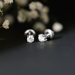 Sterling Silver Moissanite Half Carat Stud Earring