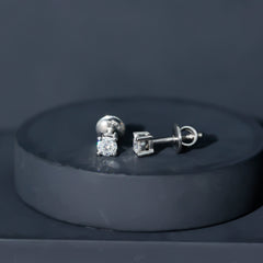 Sterling Silver Moissanite Half Carat Stud Earring