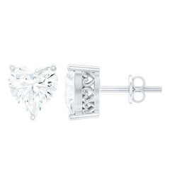 Certified 3 Carat Moissanite Heart Earrings For Women