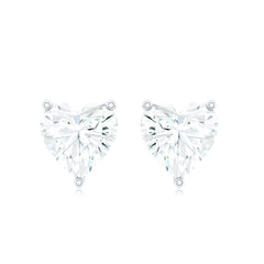 Certified 3 Carat Moissanite Heart Earrings For Women
