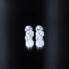1.9 Carat Round Cut Cubic Zirconia Solitaire Stud Earrings in Silver