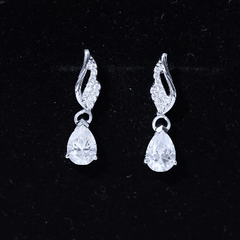 Certified 6X8 MM Moissanite Teardrop Earrings for Wedding