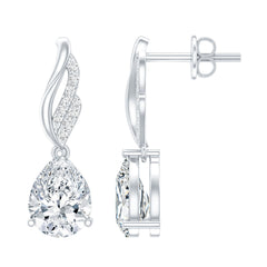 Certified 6X8 MM Moissanite Teardrop Earrings for Wedding