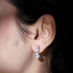 Certified 6X8 MM Moissanite Teardrop Earrings for Wedding