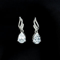 Certified 6X8 MM Moissanite Teardrop Earrings for Wedding