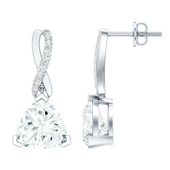Certified 3 Carat Trilliant Cut Moissanite Infinity Drop Earrings