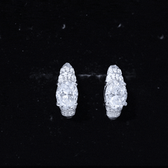 Moissanite Art Deco Stud Earrings in 14K Gold Plated Silver