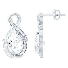 Oval Cut 7X9 MM Moissanite Cocktail Earrings