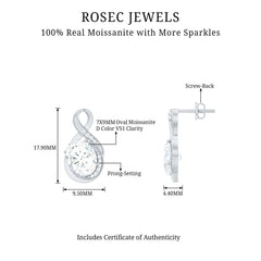 Oval Cut 7X9 MM Moissanite Cocktail Earrings