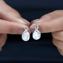 Oval Cut 7X9 MM Moissanite Cocktail Earrings