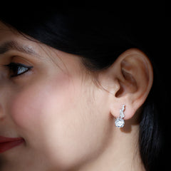 Certified Moissanite Designer Drop Earrings with Screw Back