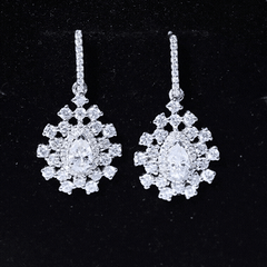 Certified Moissanite Statement Drop Earrings for Wedding