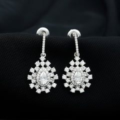 Certified Moissanite Statement Drop Earrings for Wedding